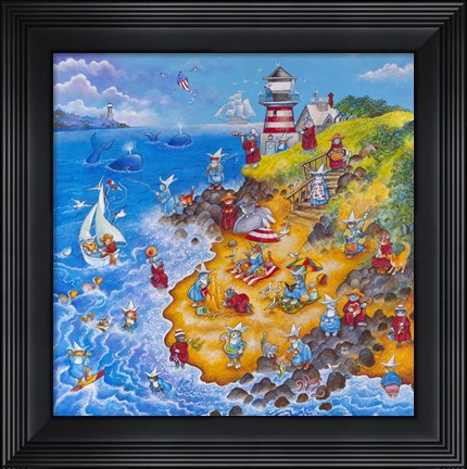 Framed Holy Cats By The Sea Print