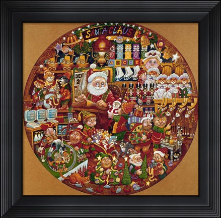 Framed Santa Claus Workshop Print