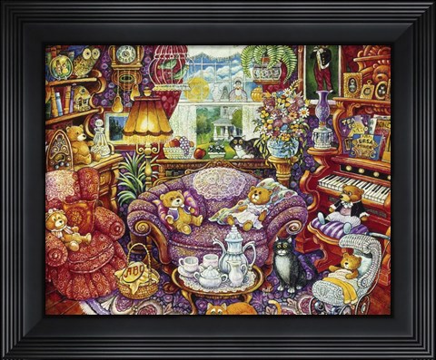 Framed Teatime For Teddy Print