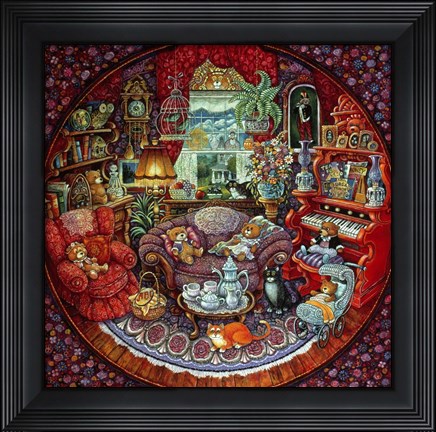 Framed Teatime For Teddy Print