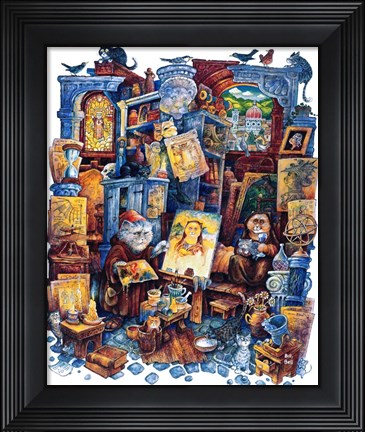 Framed Mona Cat Print