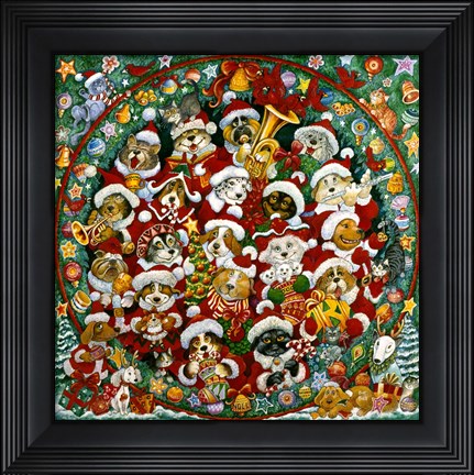 Framed Santa Paws Christmas Print