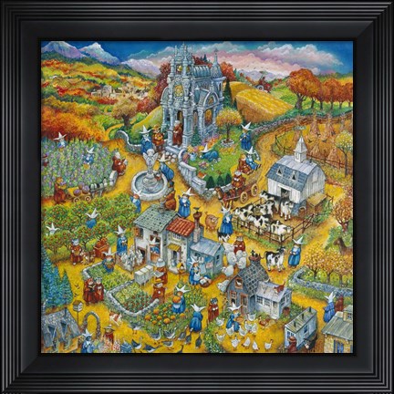 Framed Holy Cats Bringin&#39; In The Sheaves Print