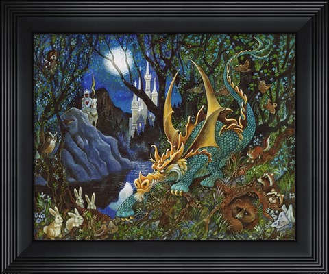 Framed Moon Dragon Print