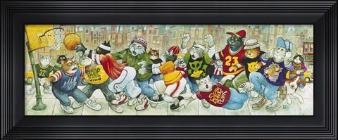 Framed Hoop Cats Print