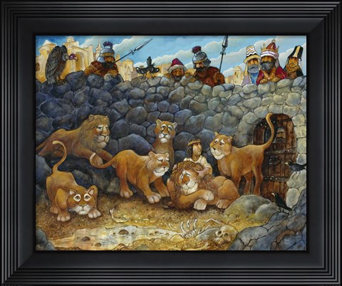 Framed Daniel In Lions Den Print