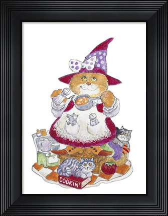 Framed Cookin&#39; Cat Print