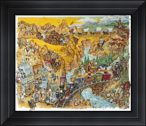 Framed Western Cats Print