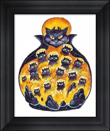 Framed Holloween Cats Print