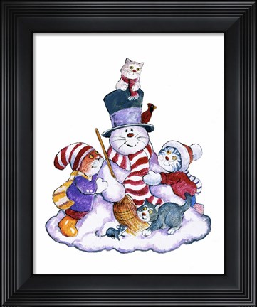 Framed Winter Cats Print