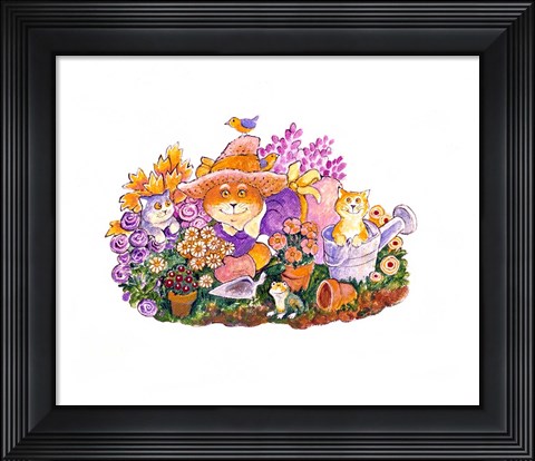 Framed Spring Cats Print