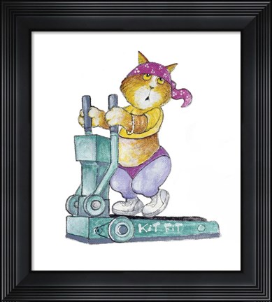 Framed Aerobic Cat Print