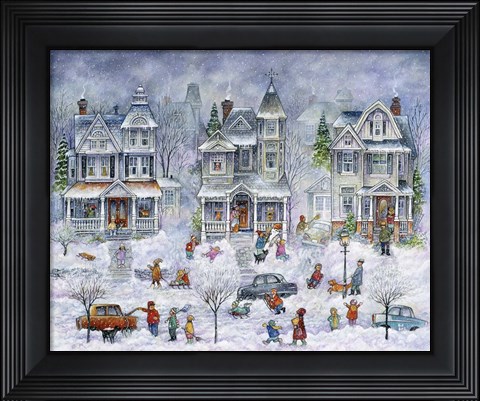 Framed Snowy Streets Print