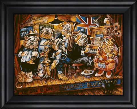 Framed Bull Dog Blues Band Print