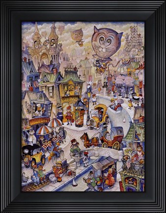 Framed Paris Les Chats Print