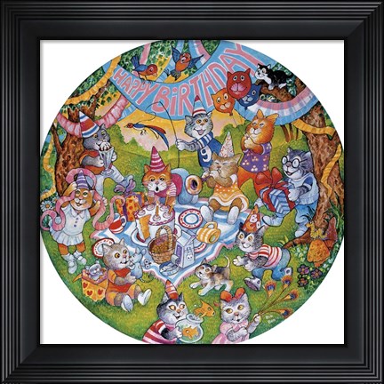 Framed Birthday Cats Print