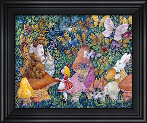 Framed Alice And The Caterpiller Print