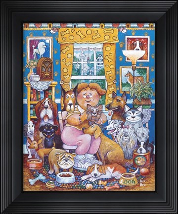 Framed Lady Who Loves Dogs Print