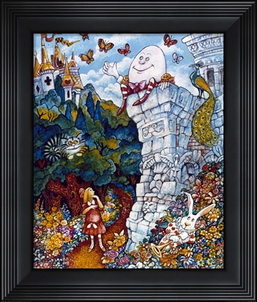 Framed Alice And Humpty Dumpty Print
