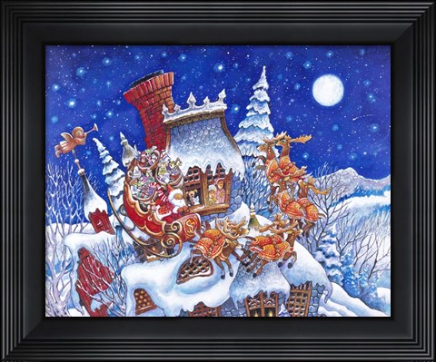 Framed Santa Is Here Print