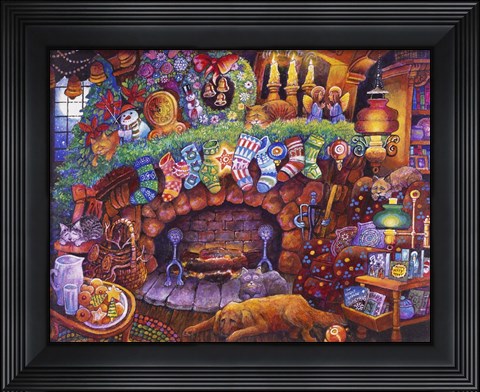 Framed By the Fireplace Print