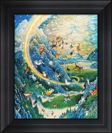 Framed Rainbow Cat Creation Print