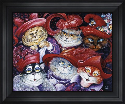 Framed Red Hat Cats Print