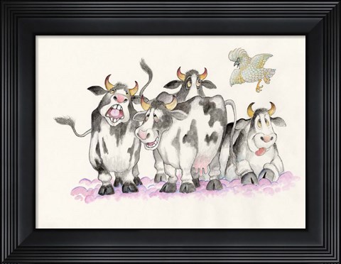 Framed Cows are Calling Print