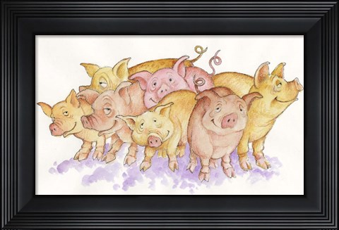 Framed Piggies Print
