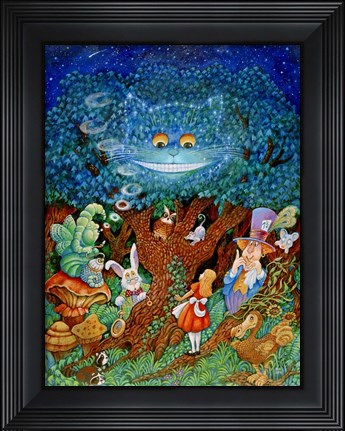 Framed Alice &amp; The Cheshire Cat Print