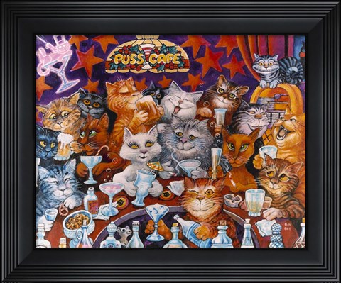 Framed Puss Cafe Print