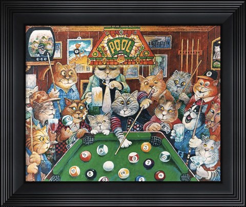 Framed Hustler ( Pool Cats ) Print