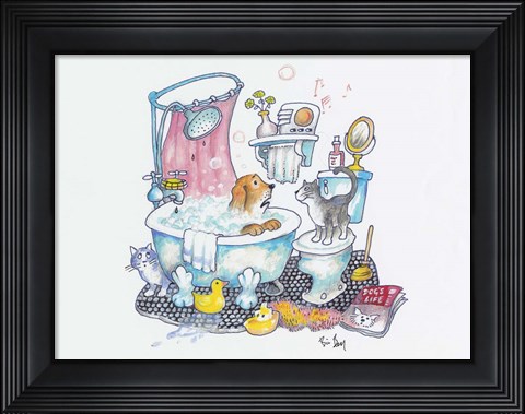 Framed Bubbles On The Head Print