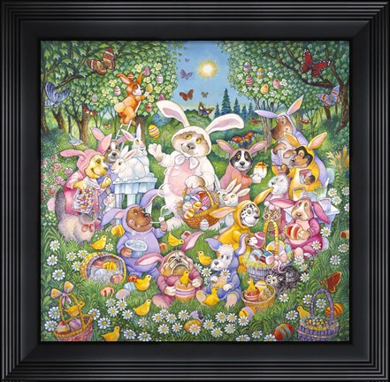 Framed Easter Pups Print