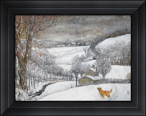 Framed Daisy&#39;s First Snow Print