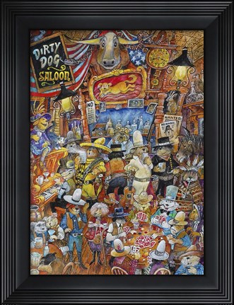 Framed Dirty Dog Saloon Print