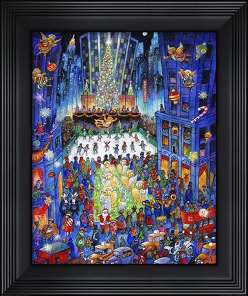 Framed Skating At Rockefeller Print