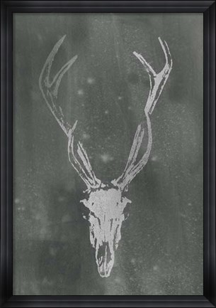 Framed Silver Foil Rustic Mount I on Black Wash Print