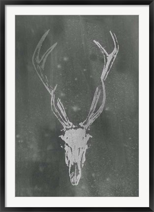 Framed Silver Foil Rustic Mount I on Black Wash Print