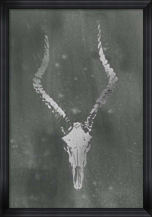 Framed Silver Foil Rustic Mount II on Black Wash Print