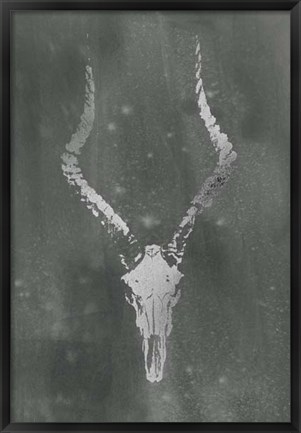 Framed Silver Foil Rustic Mount II on Black Wash Print