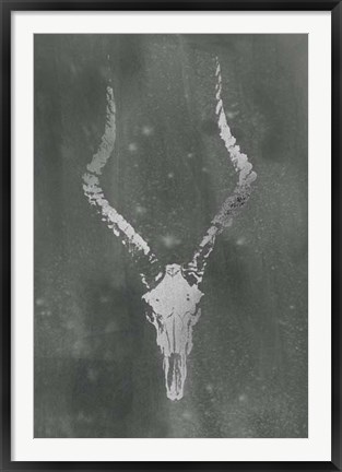 Framed Silver Foil Rustic Mount II on Black Wash Print