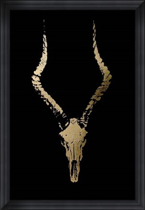 Framed Gold Foil Rustic Mount II on Black Print