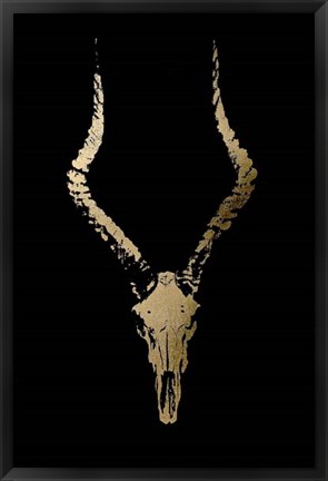 Framed Gold Foil Rustic Mount II on Black Print