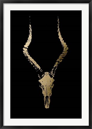 Framed Gold Foil Rustic Mount II on Black Print
