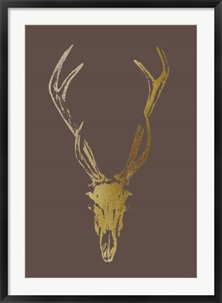 Framed Gold Foil Rustic Mount I on Bitter Chocolate Print