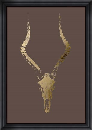 Framed Gold Foil Rustic Mount II on Bitter Chocolate Print