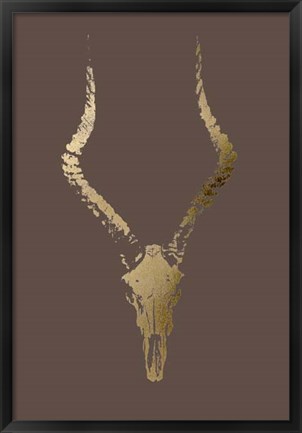 Framed Gold Foil Rustic Mount II on Bitter Chocolate Print
