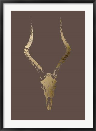 Framed Gold Foil Rustic Mount II on Bitter Chocolate Print