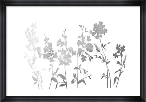 Framed Silver Foil Flower Field Print